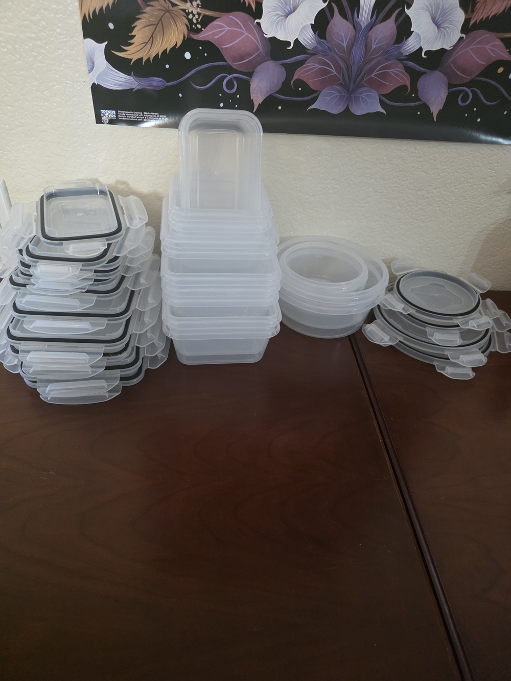 Clear Plastic Food Storage Container Set - Multipurpose (White/Clear)
